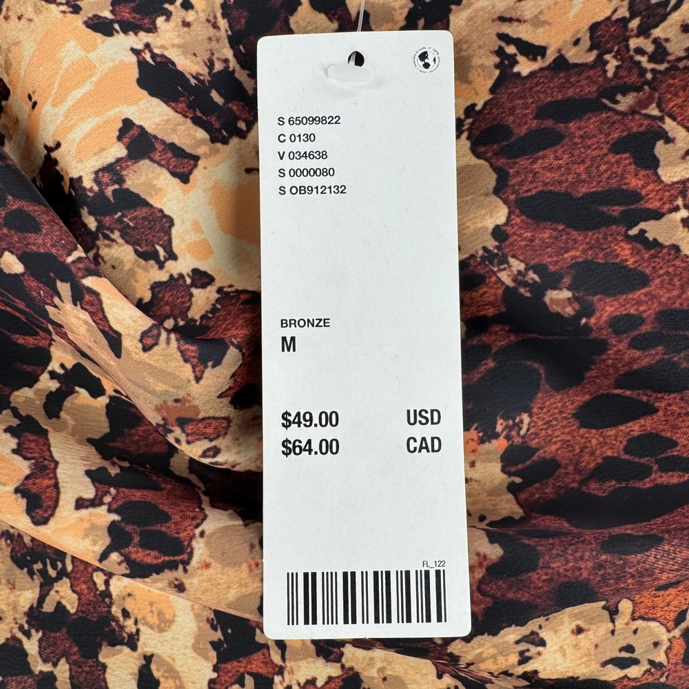 Urban Outfitters Bronze Mallory Animal Print Cowl Neck Satin Mini Dress Med NEW - Picture 6 of 12